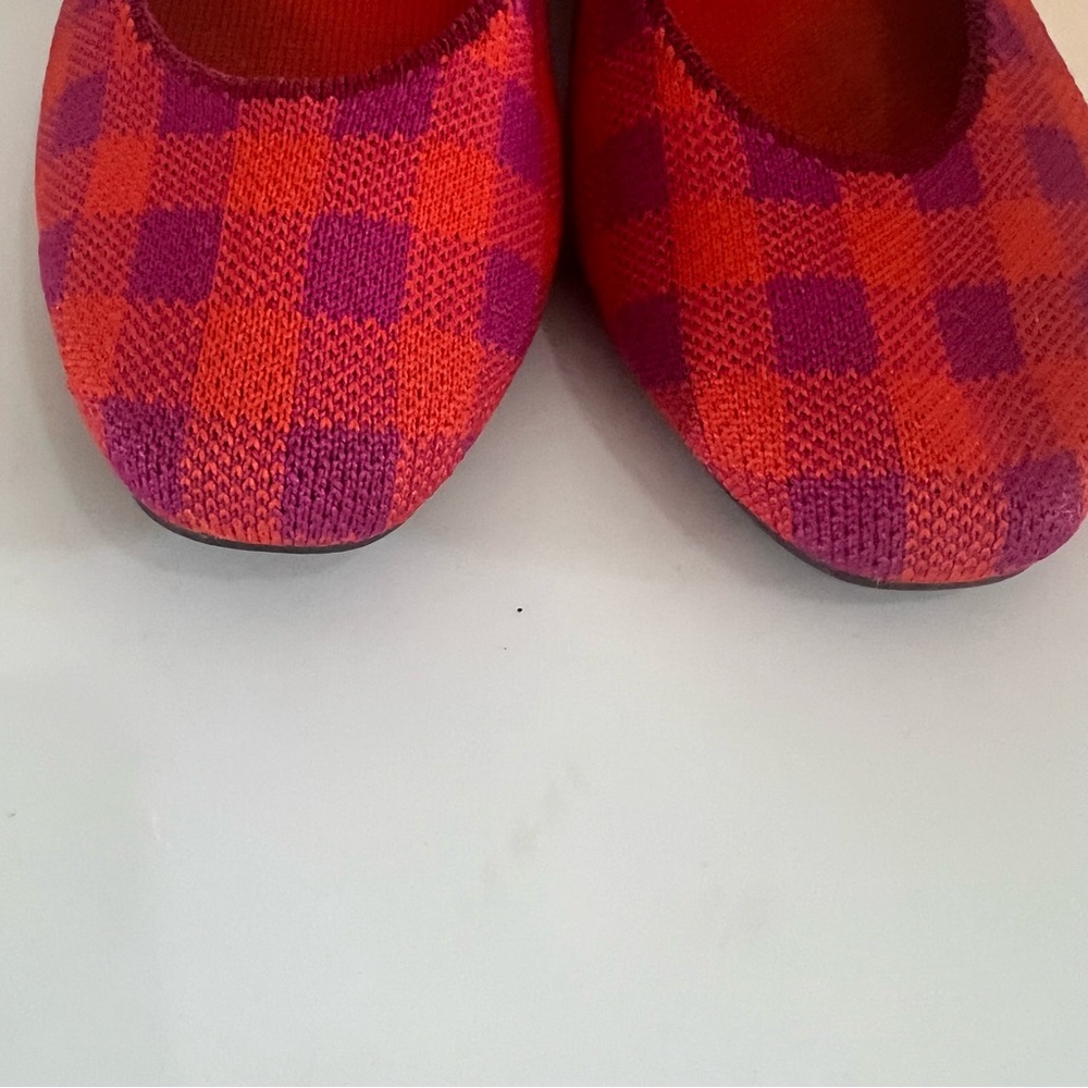 Rothy's The Square Pomegranate Gingham Checkered Flats. Worn once. Size 9.5 - Picture 3 of 5